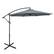 Front. Costway - 10 FT Patio Offset Umbrella w/8 Ribs Cross Base Tilt - Grey.