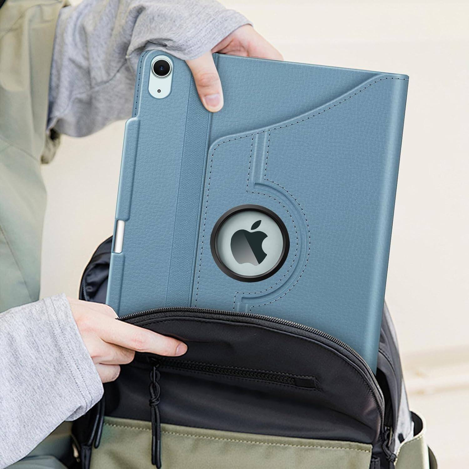 Alt View 5. Fintie - Rotating Case for iPad Air 13-inch M4/M3/M2 (2026/2025/2024) | 360° Swivel Stand Shockproof Protective Cover - Ocean Blue.