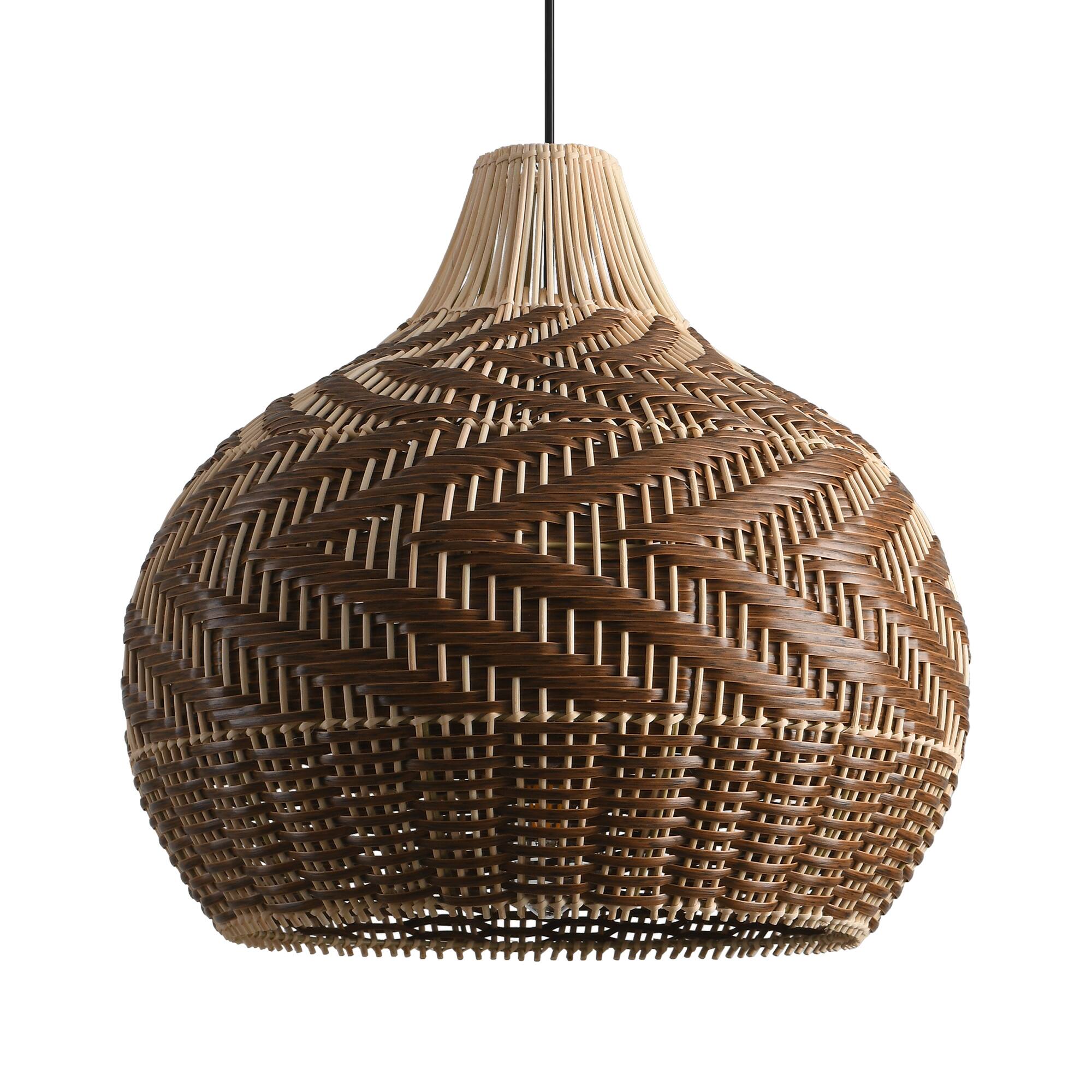 Alt View 6. Parrot Uncle - 1-Light Boho Brown me Hand-Woven Cloche Hanging Basket Pendant Light.