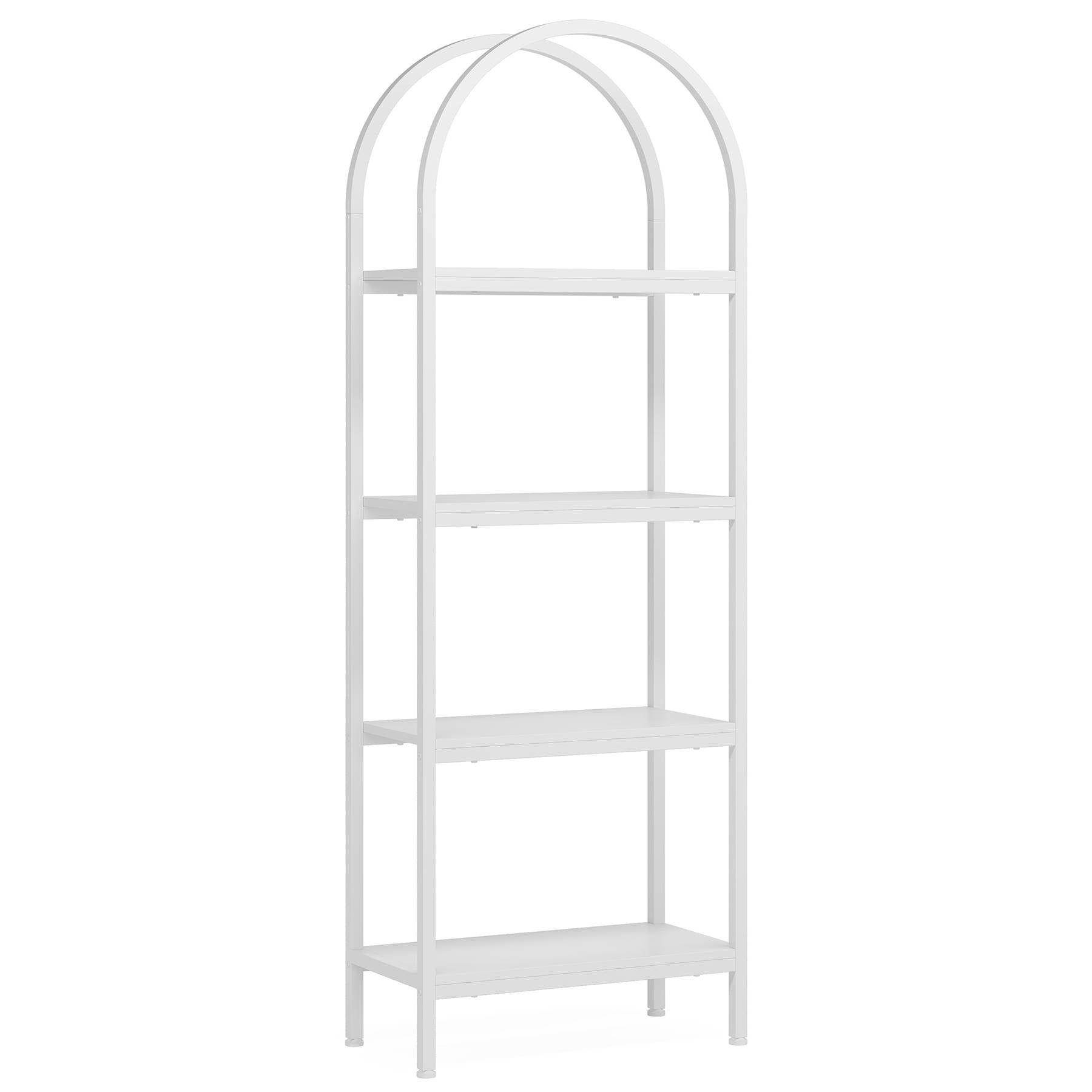 Alt View 3. Tribesigns - Bookshelf with Engineered Wood Construction and Metal Frame for Living Room, Home Office and Bedroom - White.