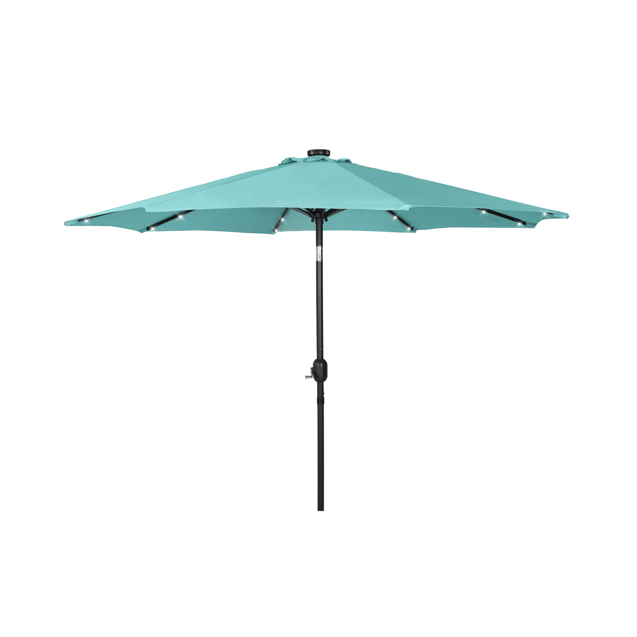 WestinTrends - Cyrus 9 ft. Patio Solar Power LED lights Market Umbrella - Turquoise