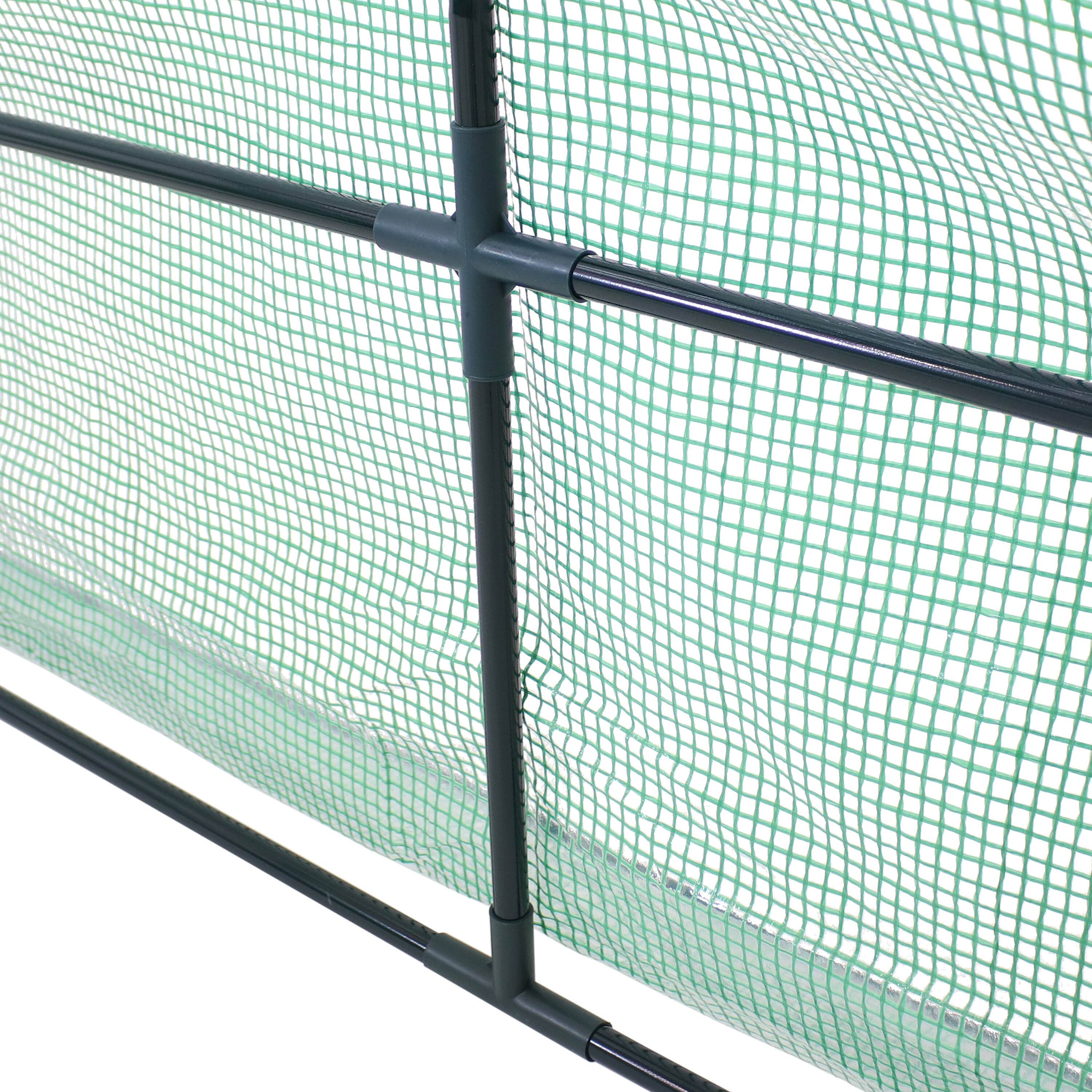 Alt View 9. Sunnydaze - Iron PVC Cover Mini Cloche Greenhouse with Zipper - Green.