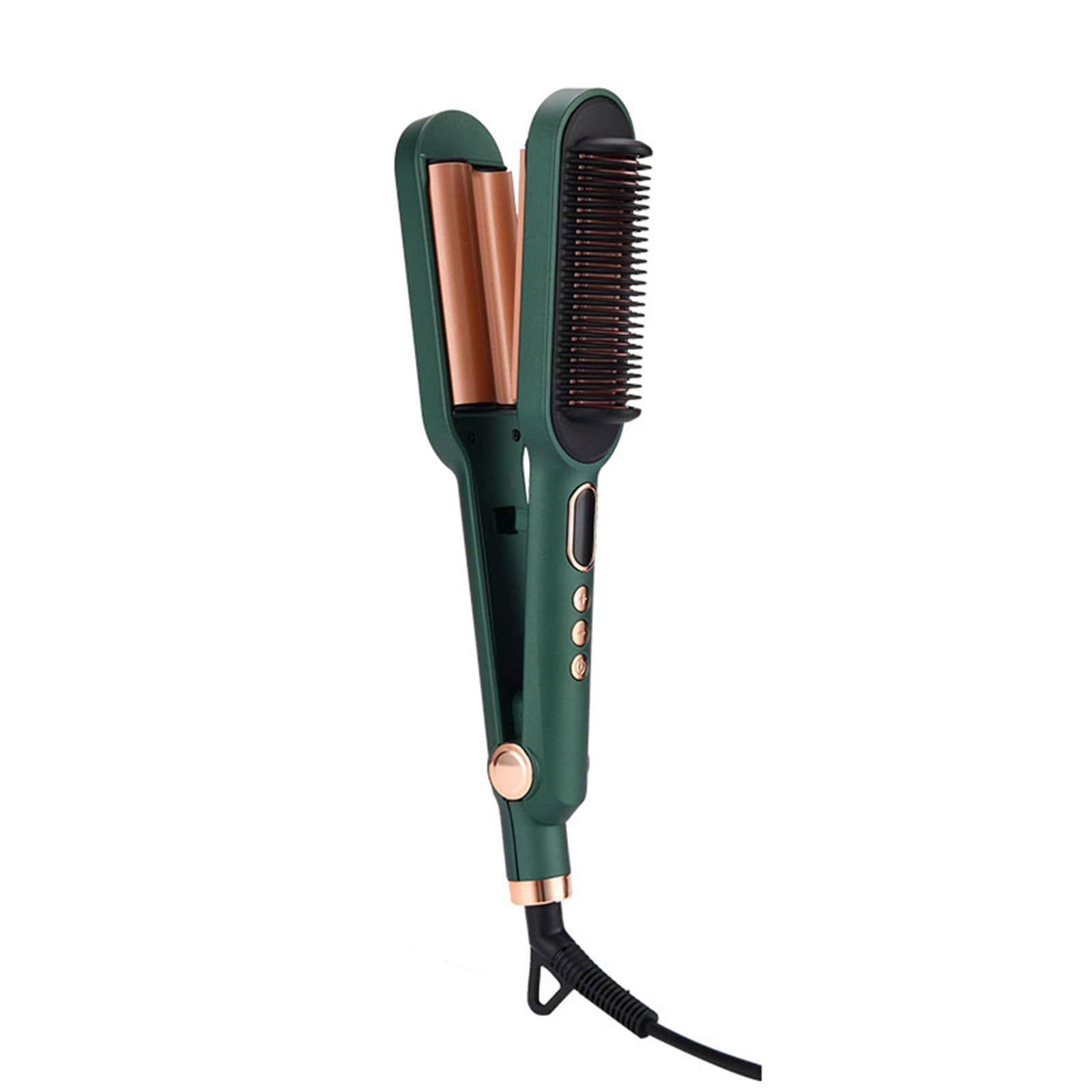 Front. Vulpecula Spade - Dual-Purpose Hair Curler Hair Straightener Three-Barrel Wave Curling Iron Hair Straightening Comb Hair Styling Tool with.