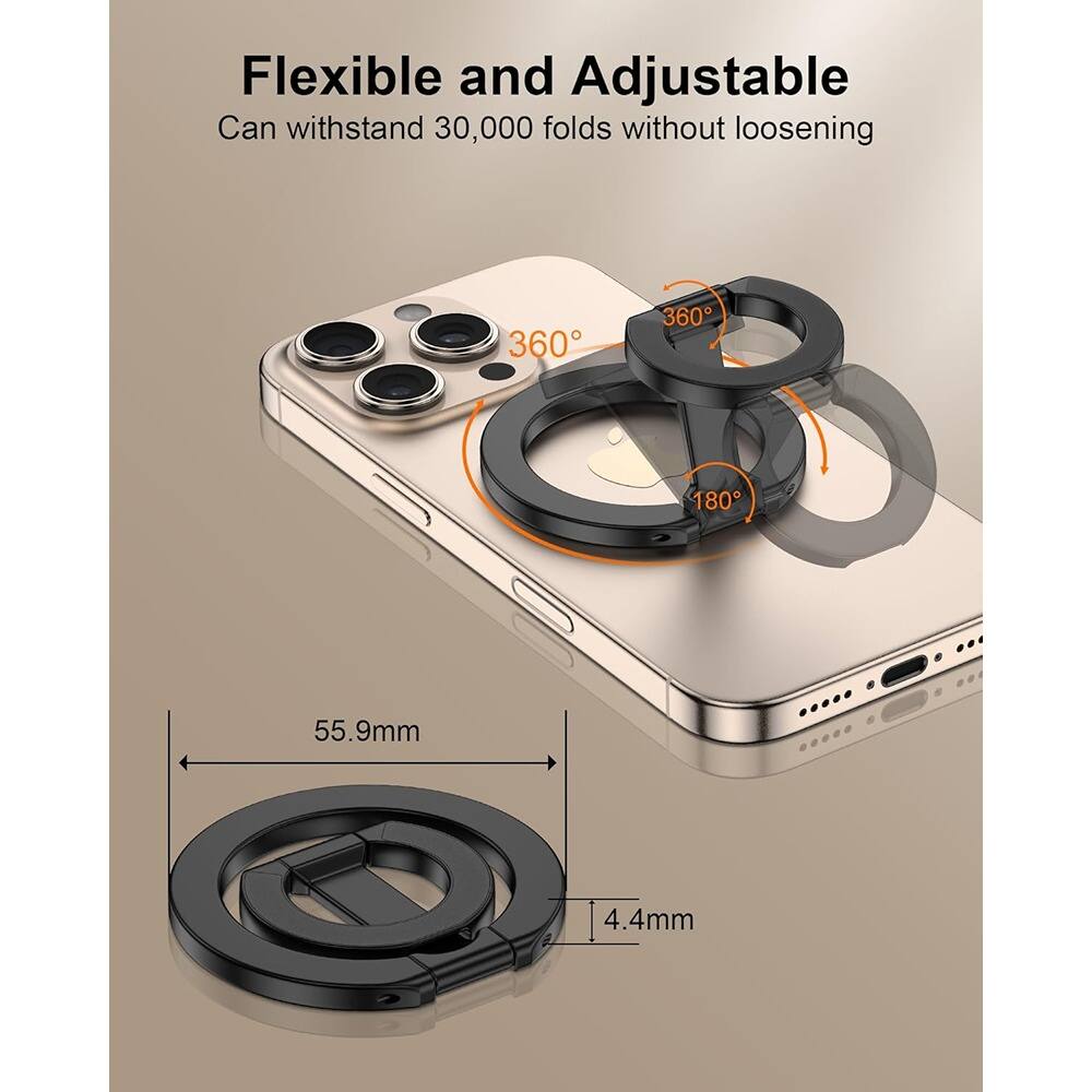 Flexible and Adjustable  
Can withstand 30,000 folds without loosening  

360°  
180°  

55.9mm  
4.4mm