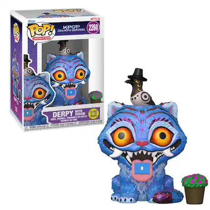NETFLIX Funko POP! KPOP DEMON HUNTERS 2260 ANIMATION WITH CLOWS DERPY WITH SUSSIE IN THE DARK FIGURINES DE VINYLE / FIGURINES EN VINYLE / VINYL FIGURES GLOWS IN THE DARK ATTENTION - ADVERTENCIA - WARNING