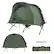 Front. Costway - 1-Person Outdoor Camping Tent Cot Compact Elevated Tent Set W/ External Cover Green - Green.