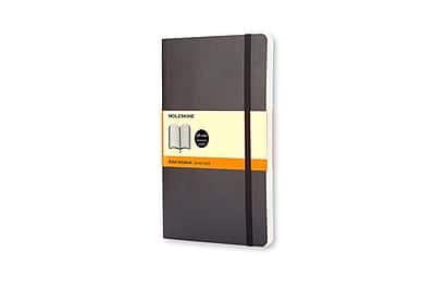 Front. Moleskine - Classic 1-Subject Professional Notebooks, 3.5" x 5.5", College Ruled, 96 Sheets - Black.