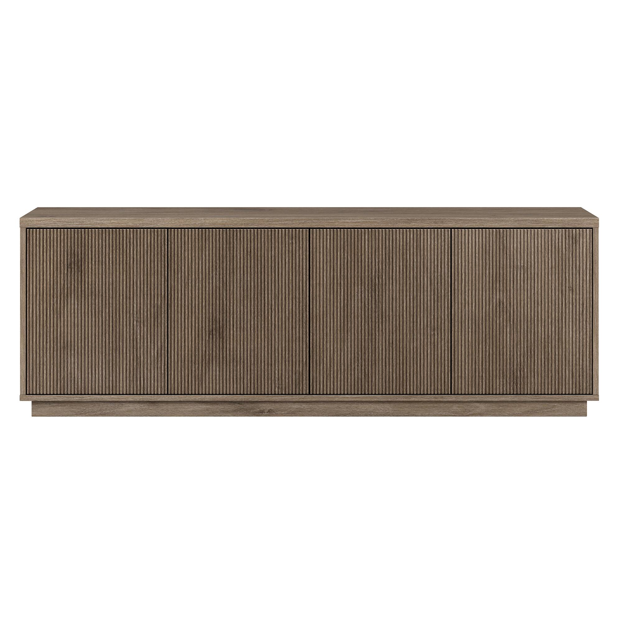 Angle. Hudson&Canal - Hanson Rectangular Fluted TV Stand for TV's up to 75" in Antiqued Gray Oak - Antiqued Gray Oak.