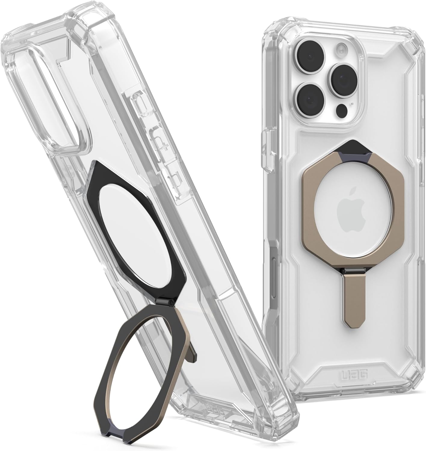 Front. UAG - UAG Designed for iPhone 16 Pro Max Case 6.9" Plasma XTE Clear/Titanium, Compatible with MagSafe Charging Rugged - Clear Titanium.