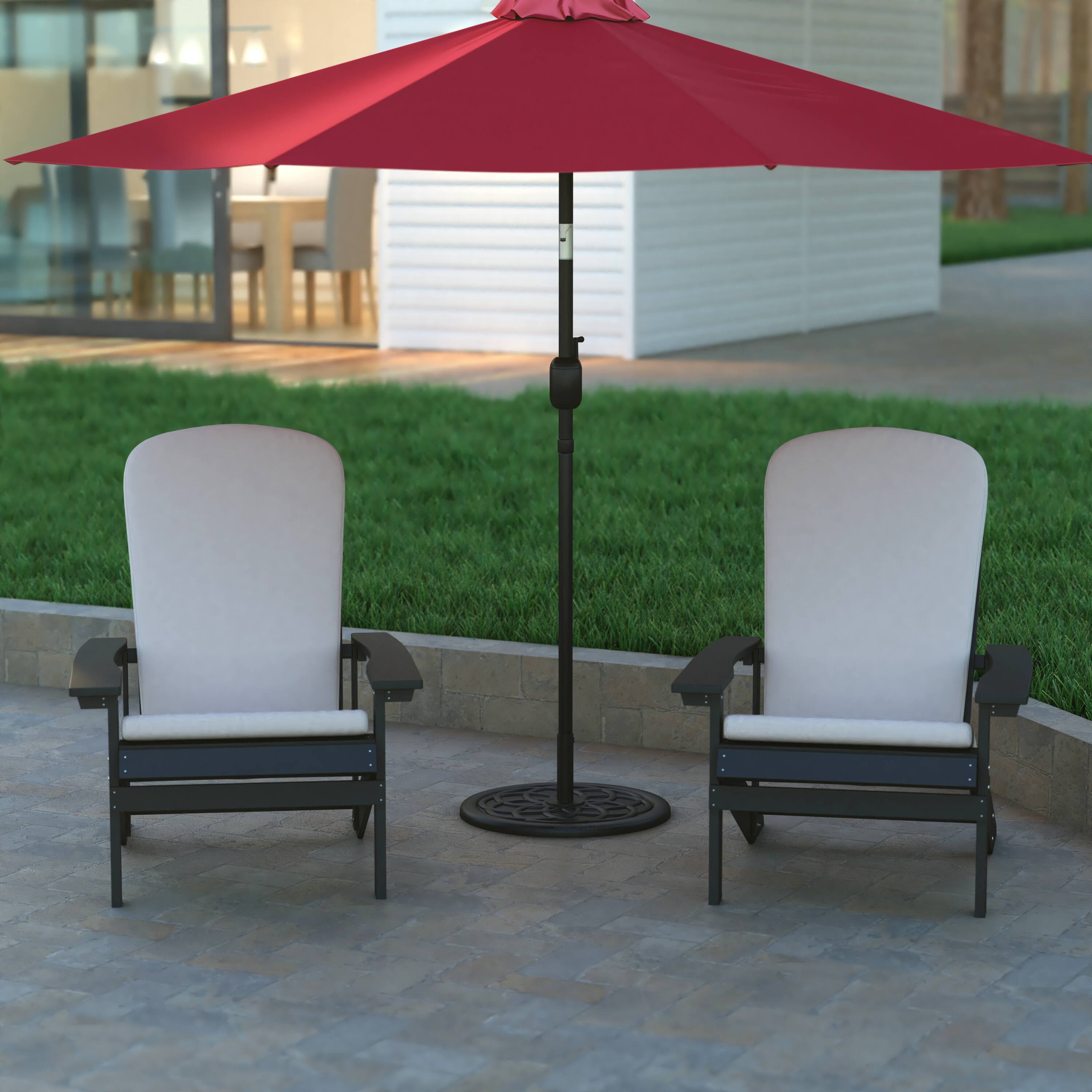 Alt View 4. Emma + Oliver - Universal Cement Patio Umbrella Base - Weatherproof - 19.25" Diameter - Bronze.