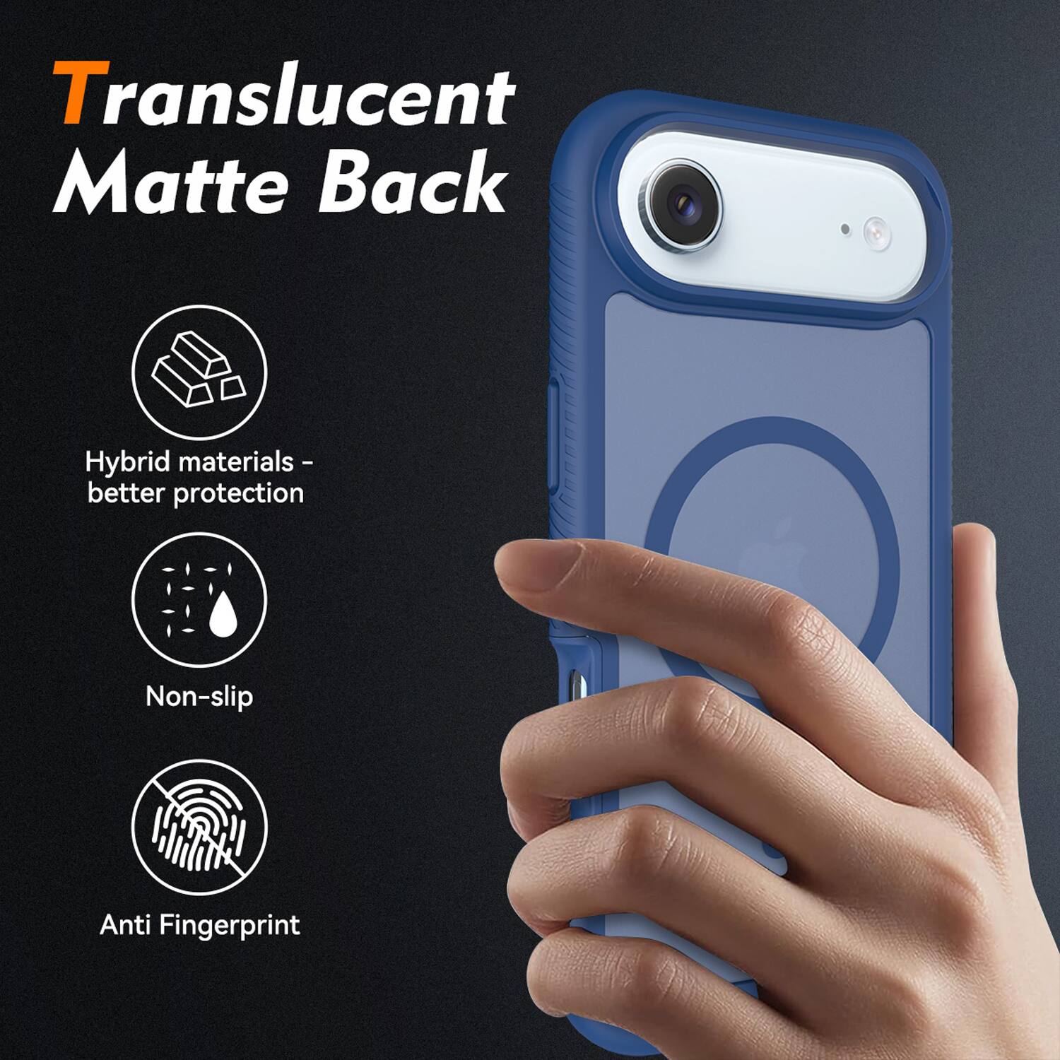 Translucent Matte Back

- Hybrid materials - better protection
- Non-slip
- Anti Fingerprint