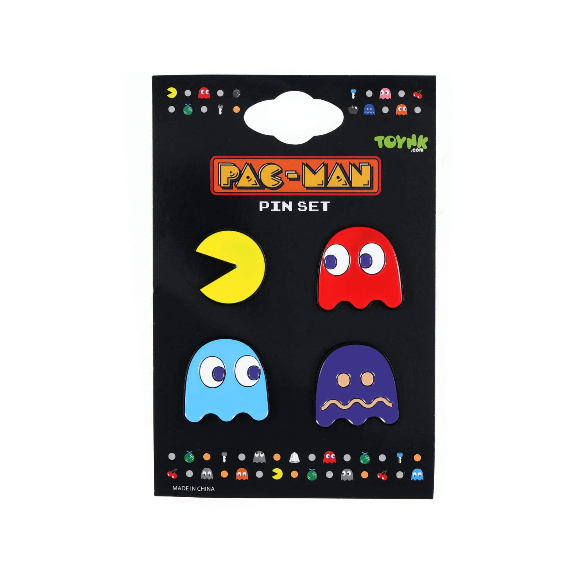 PAC MAN Classic Characters 4 Piece Enamel Pin Set | Toynk