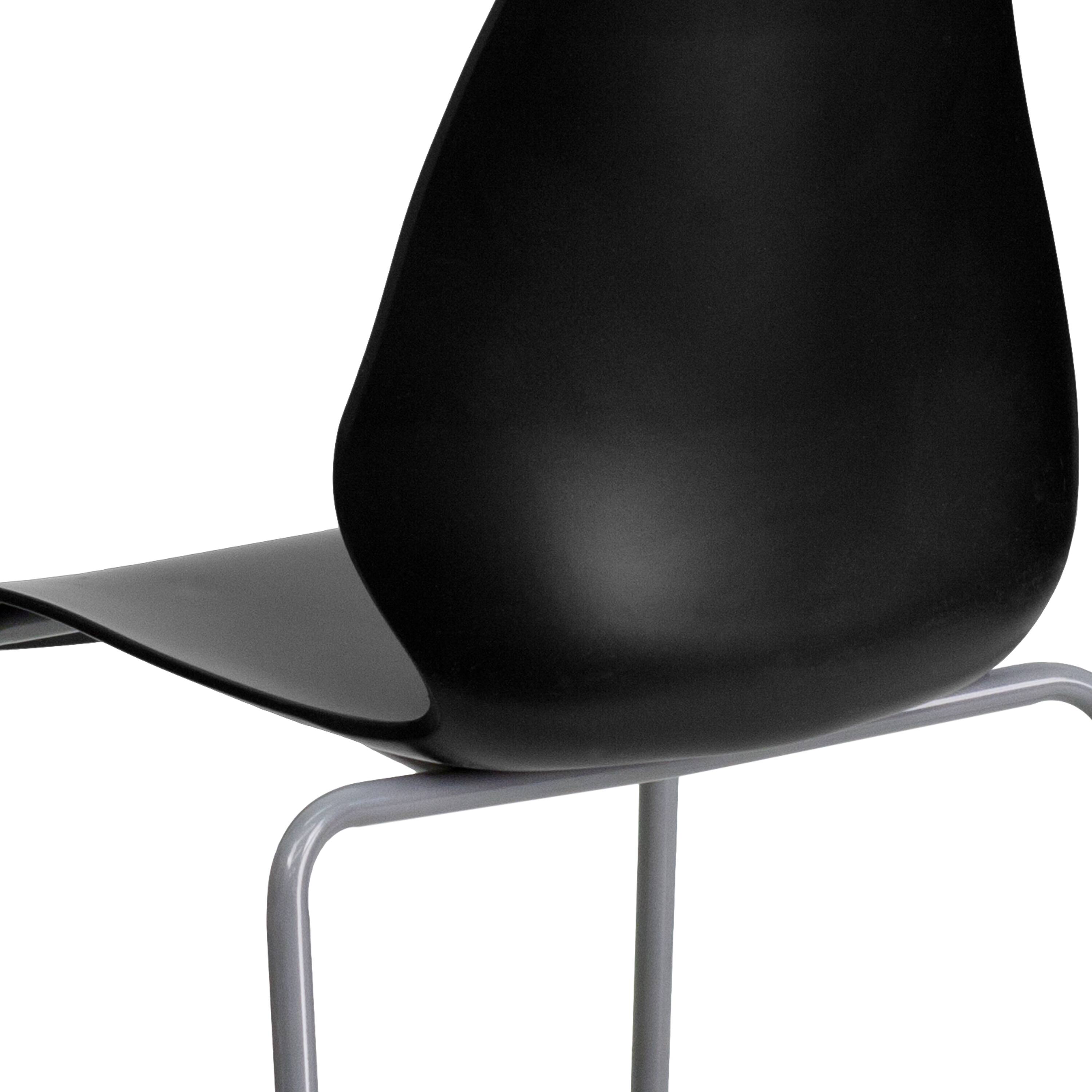 Alt View 8. Emma + Oliver - Multipurpose Home Office Stack Chair with Lumbar Support - Black.
