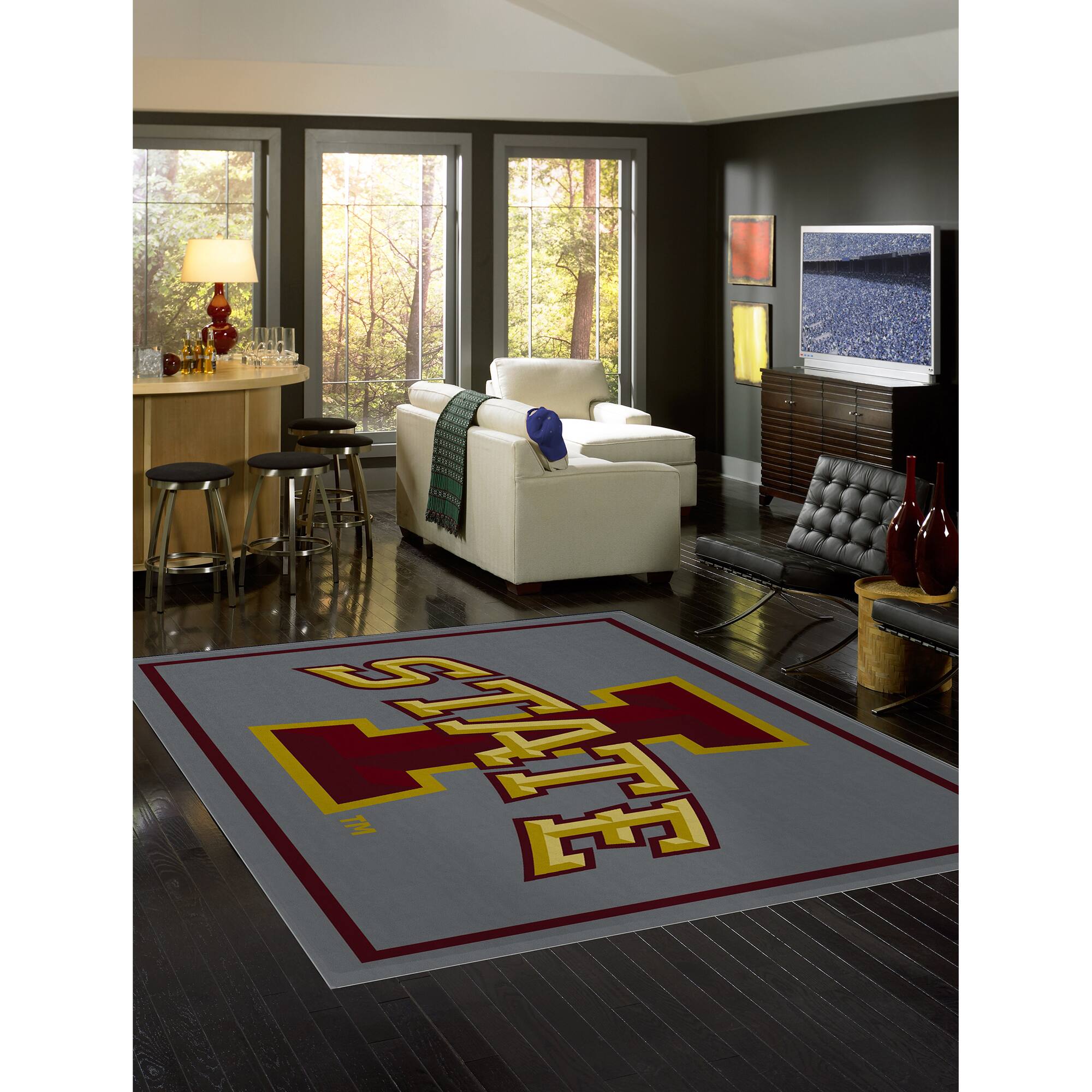 Alt View 1. Imperial - Iowa State Cyclones 7'8'' x 10'9'' Spirit Rug - Black.