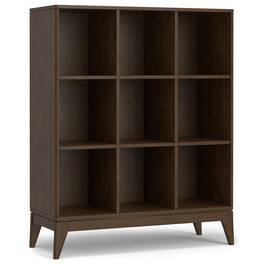 Simpli Home - Harper 52 inch Tall Solid Wood 9 Cube Storage - Walnut Brown