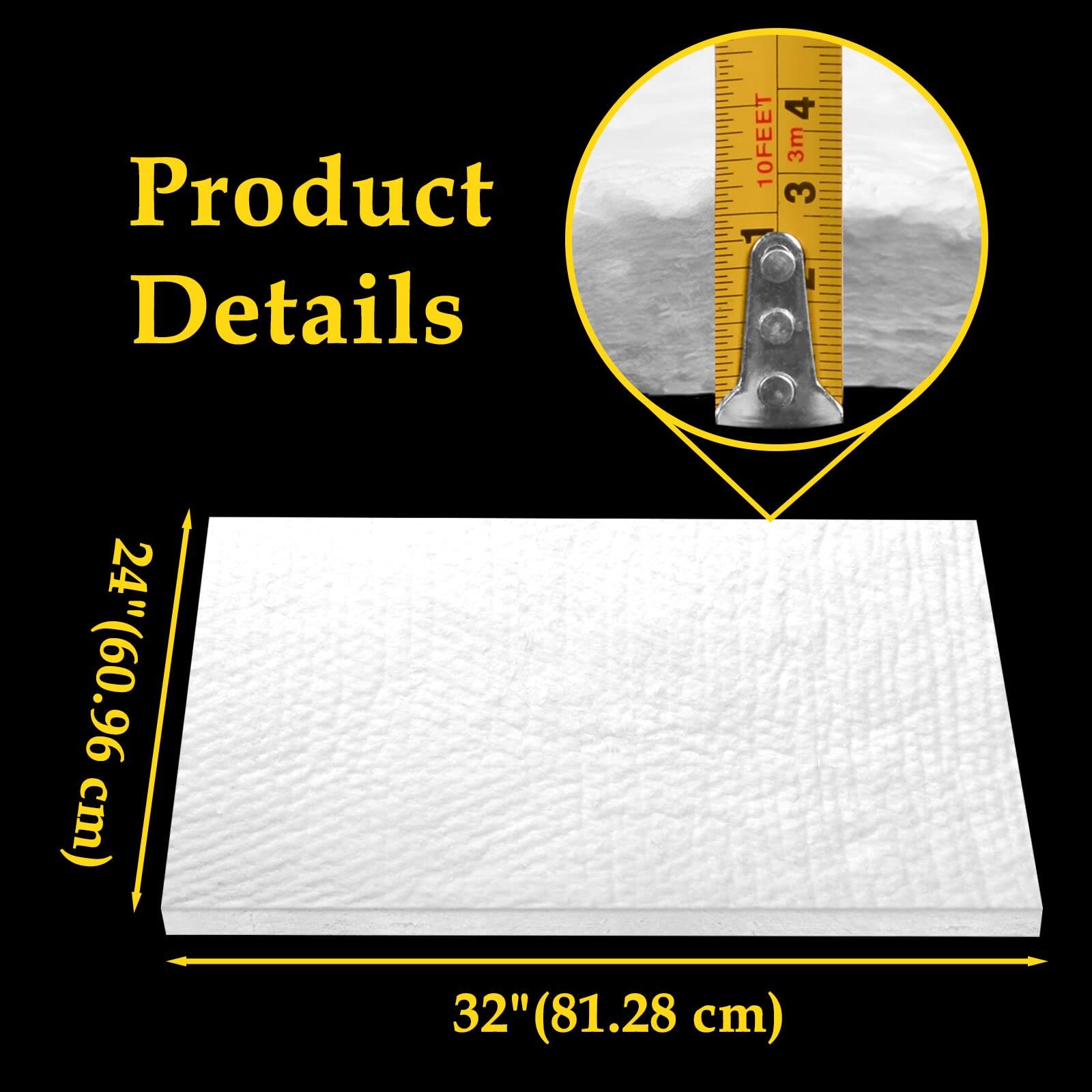Product Details

- 10 FEET (3m)
- 24" (60.96 cm)
- 32" (81.28 cm)