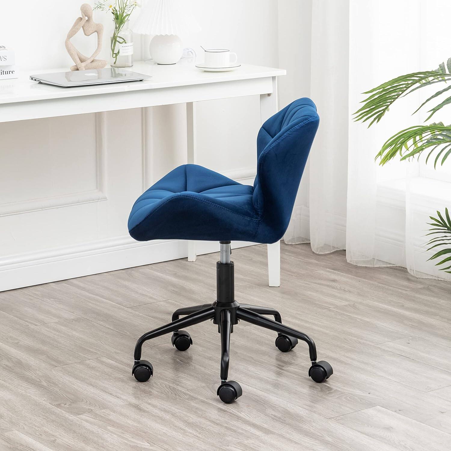 Alt View 3. Trinkets Crazed - Eldon Diamond Tufted Adjustable Swivel Office Chair - blue.