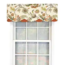 RLF Home - 100% Cotton Zanzibar Petticoat With Poly/Cotton lining Rod Pocket Valance 50" x 17" - Orange