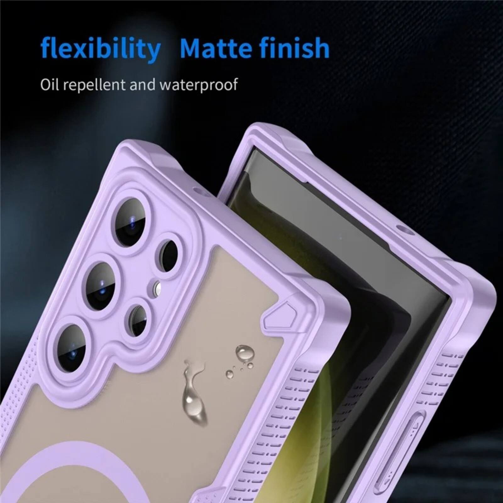 flexibility  
Matte finish  
Oil repellent and waterproof