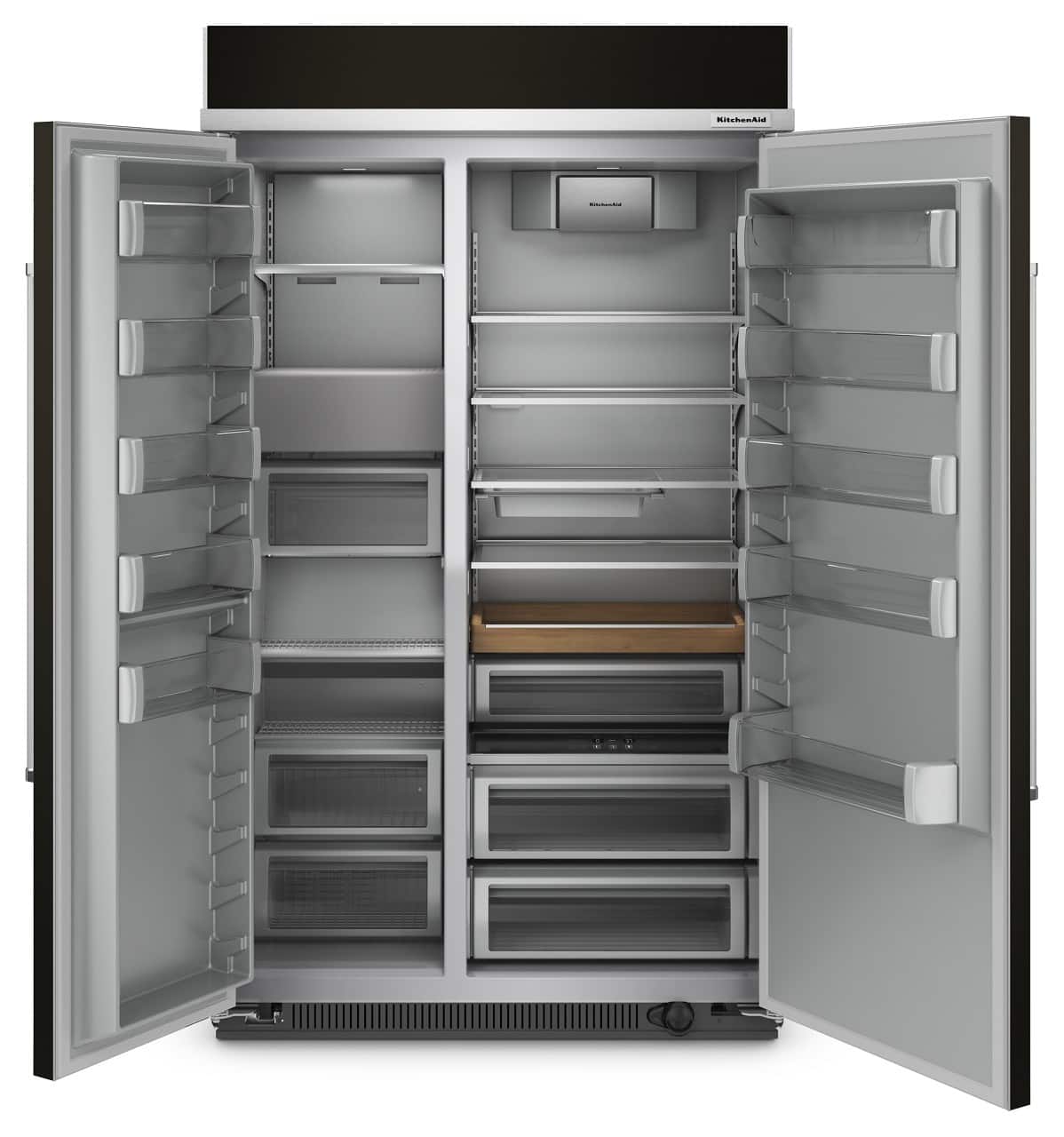 Alt View 1. KitchenAid - 30 Cu. Ft. Side-by-Side Refrigerator with Under-Shelf Prep Zone - Black Stainless Steel with PrintShield Finish.