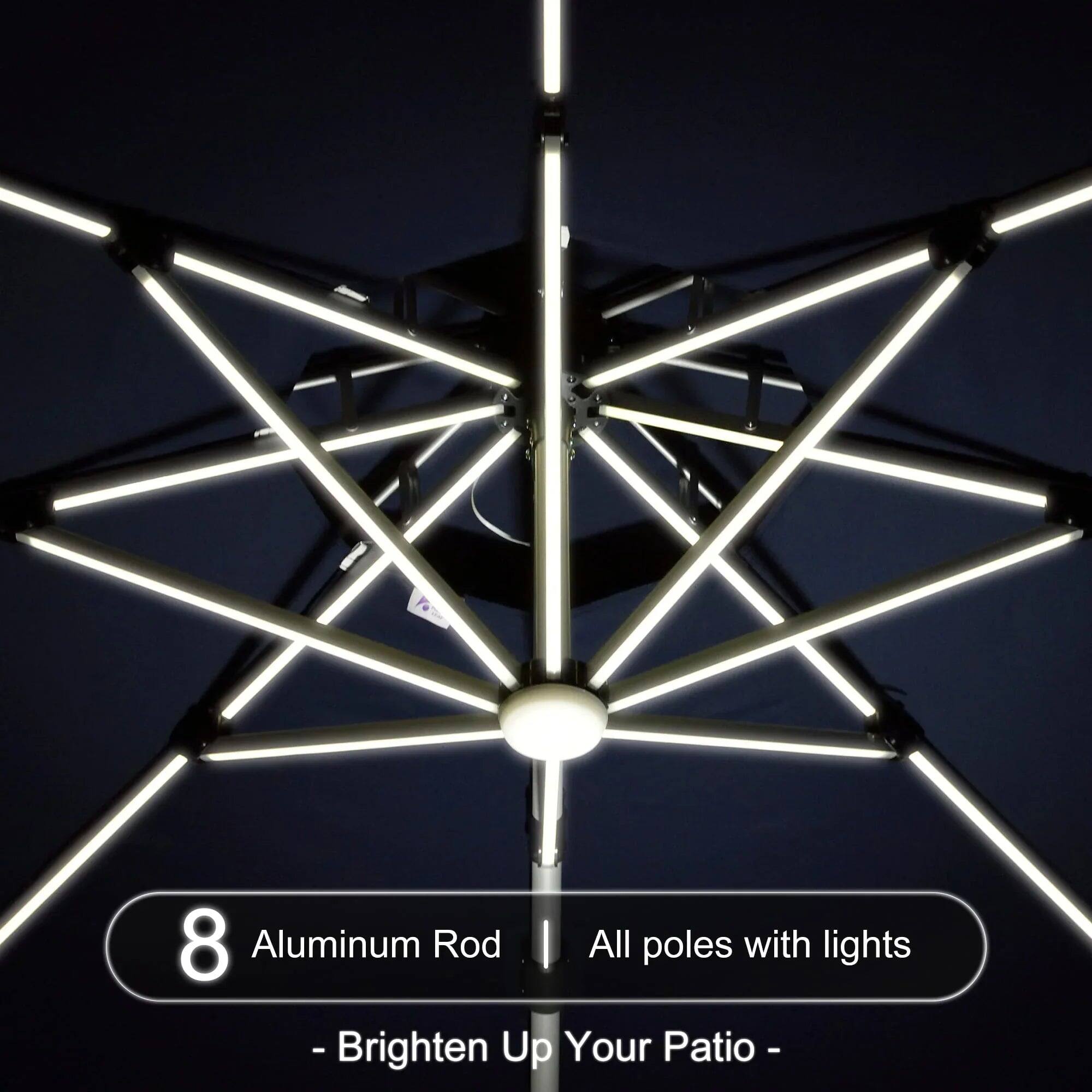 8 Aluminum Rod  
All poles with lights  
- Brighten Up Your Patio -