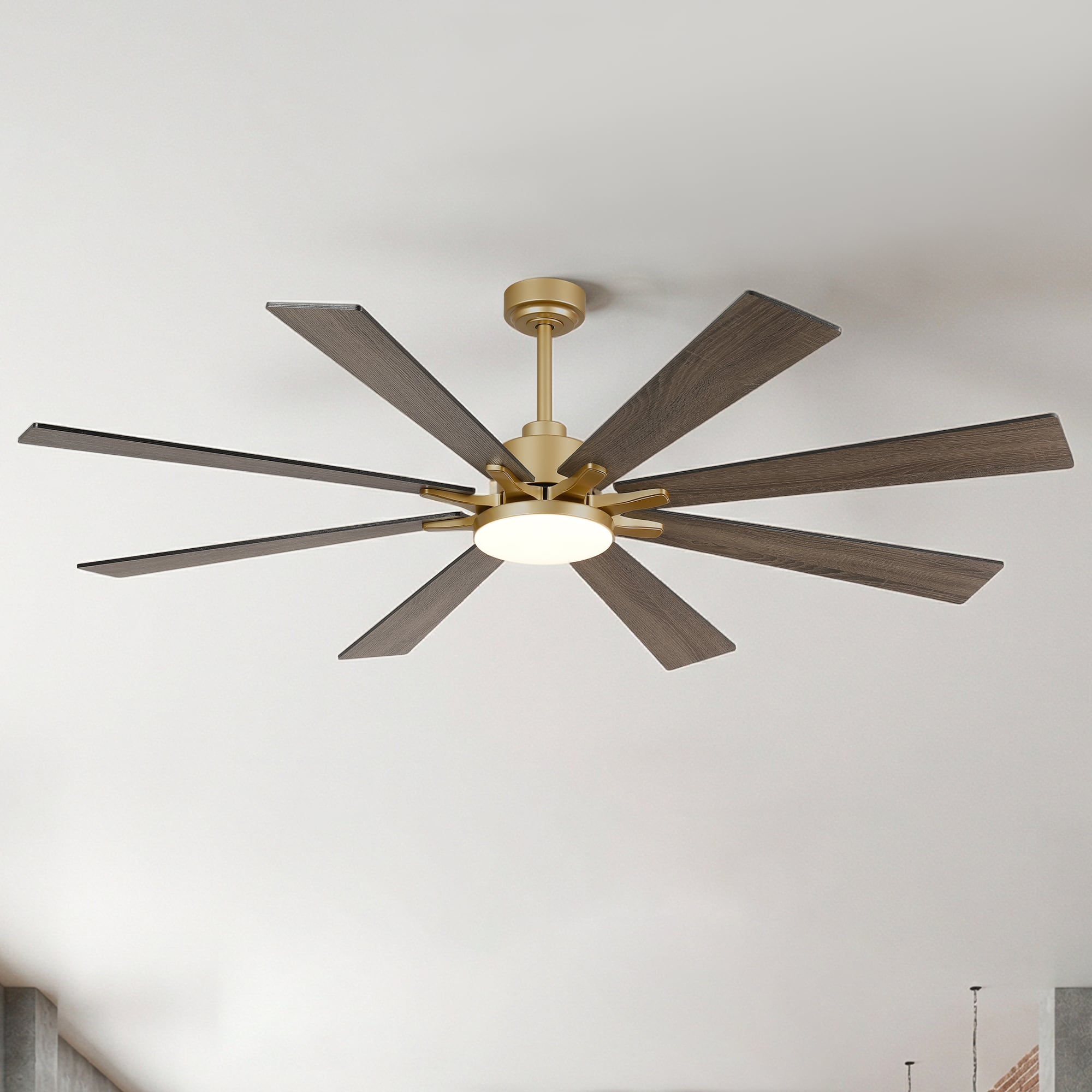 Front. Vaczon - 72 Inch Ceiling Fan with Light and Remote, 24W 3CCT Dimmable, 8 Blades, 6-Speed Reversible, Modern Ceiling Fan - Weathered wood.