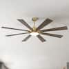 Front. Vaczon - 72 Inch Ceiling Fan with Light and Remote, 24W 3CCT Dimmable, 8 Blades, 6-Speed Reversible, Modern Ceiling Fan - Weathered wood.