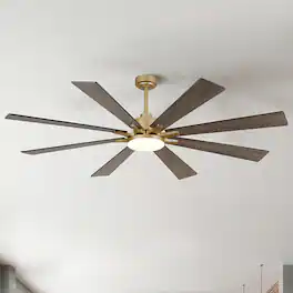 Vaczon - 72 Inch Ceiling Fan with Light and Remote, 24W 3CCT Dimmable, 8 Blades, 6-Speed Reversible, Modern Ceiling Fan - Weathered wood