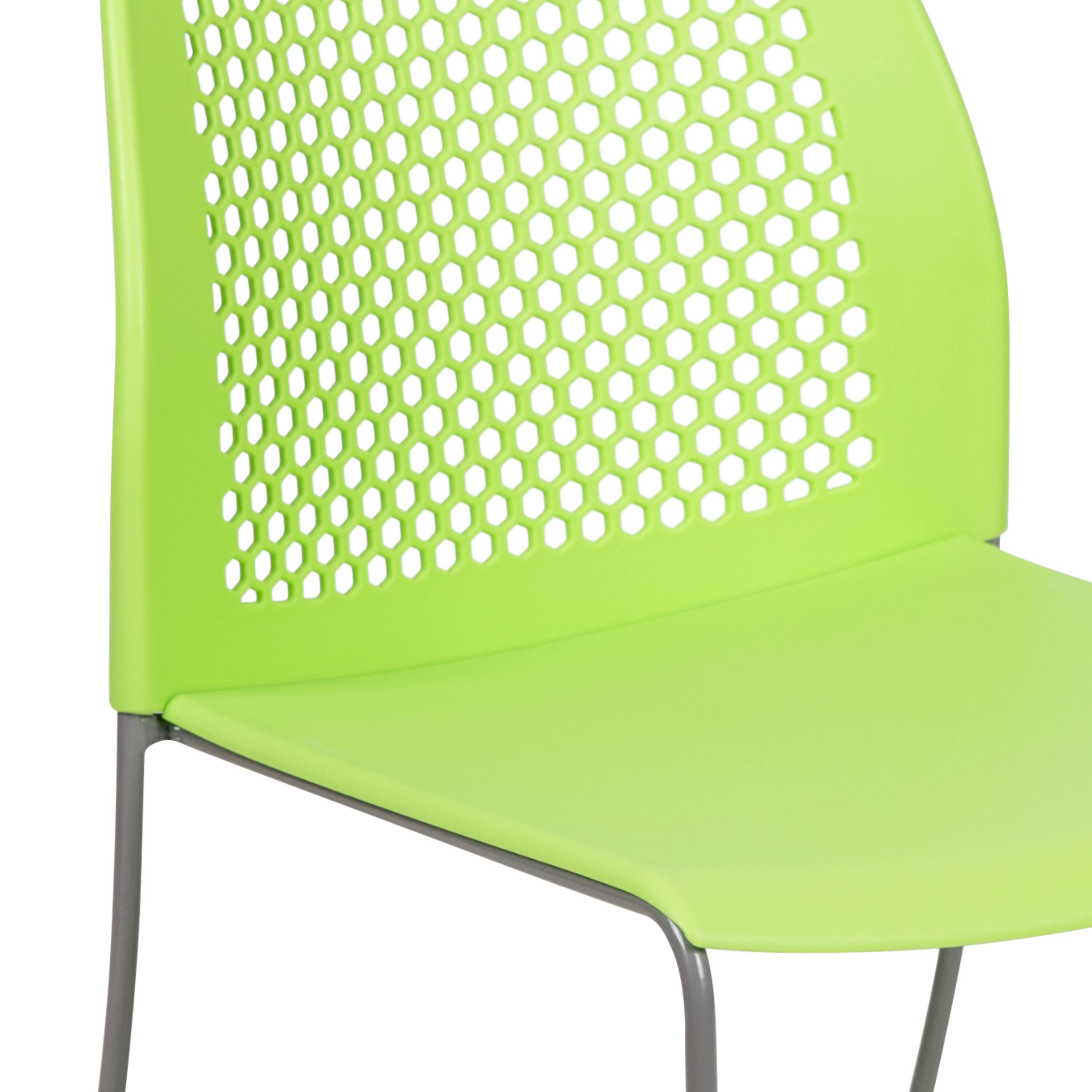 Alt View 10. Emma + Oliver - Home and Office Sled Base Stack Chair with Air-Vent Back - Guest Chair - Green.
