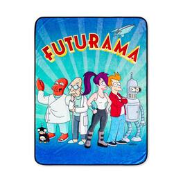 Silver Buffalo - Futurama Planet Express Crew Fleece Throw Blanket | 45 x 60 Inches - Multi-Color