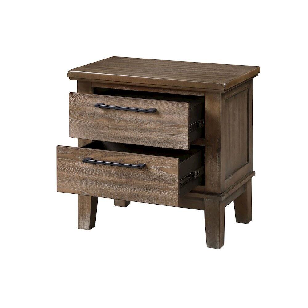Back. New Classic Furniture - Cagney Wood Nightstand in Vintage (Set of 2) - Vintage.