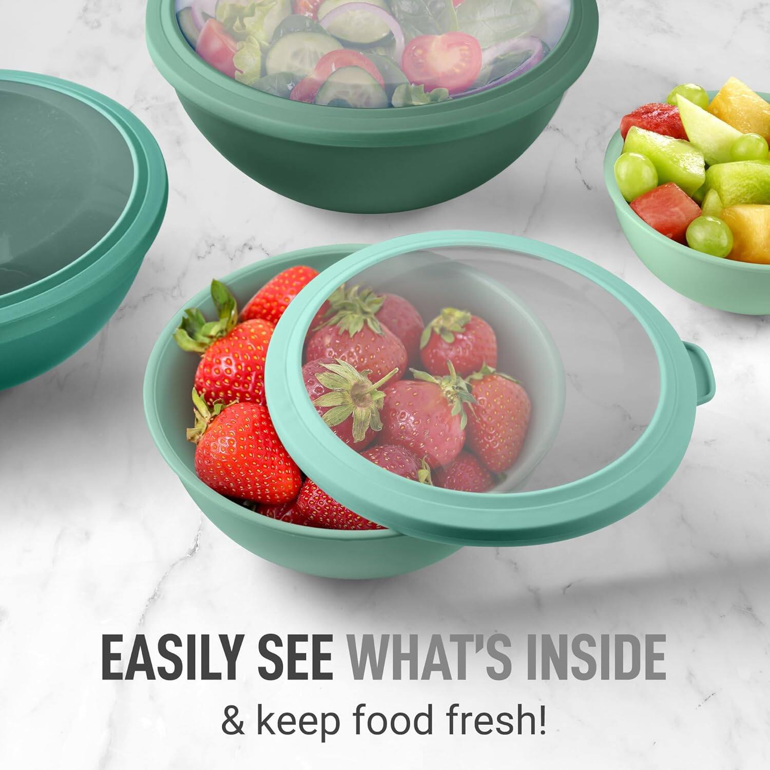 EASILY SEE WHAT'S INSIDE & keep food fresh!