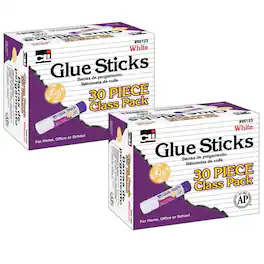 Charles Leonard - Glue Stick Classpack .28 oz. White 30 Per Pack 2 Packs