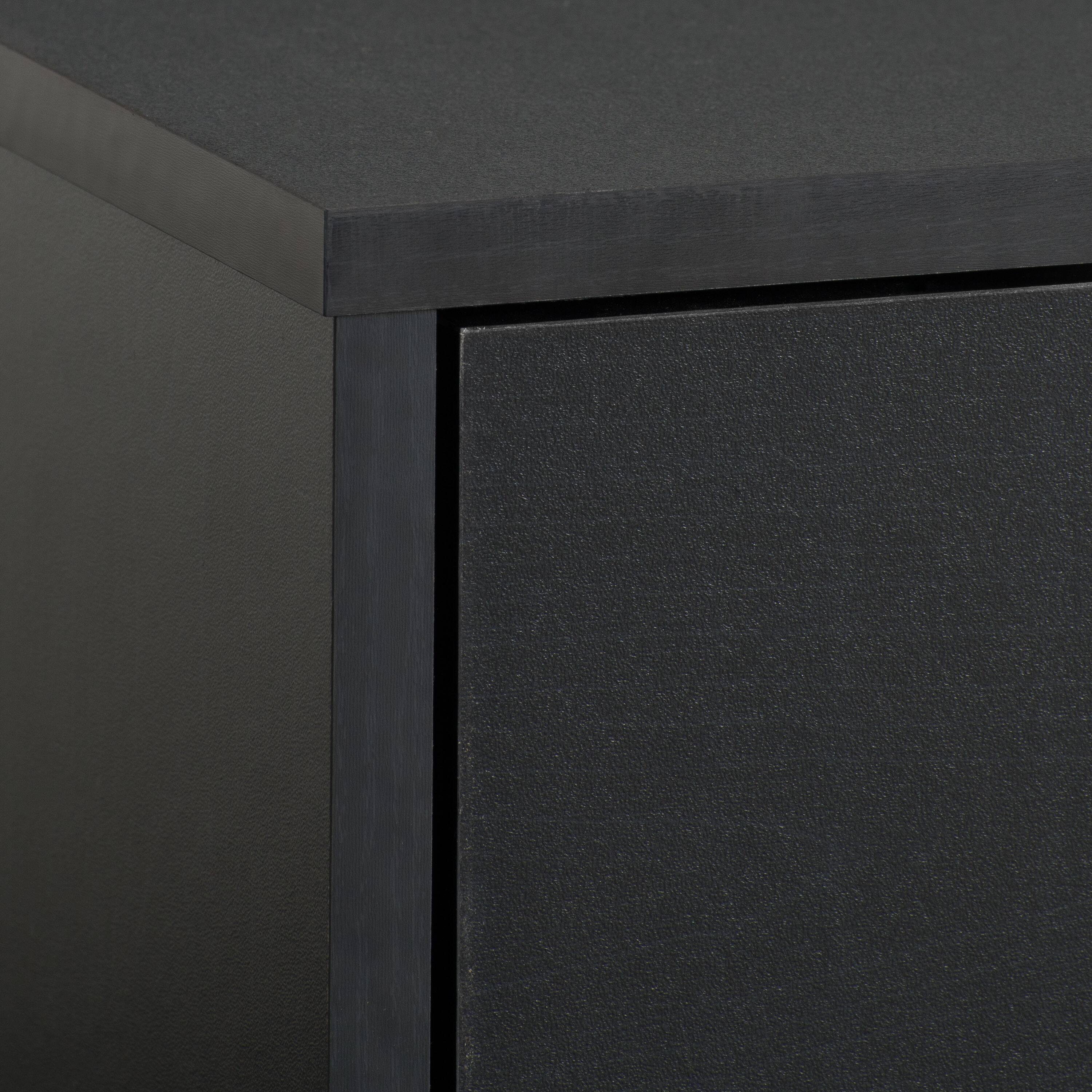 Alt View 12. CorLiving - CorLiving - Hollywood Collection TV Stand with Open and Closed Cabinets for Most TVs up to 85" - Black.