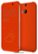 Front Zoom. Dot View Case for HTC One (M8) Cell Phones - Orange.