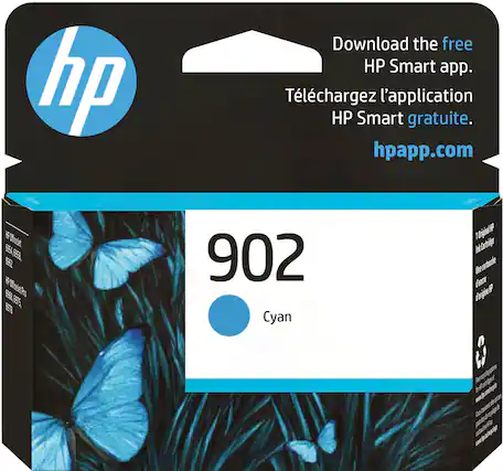 Front. HP - 902 Standard Capacity Ink Cartridge - Cyan.