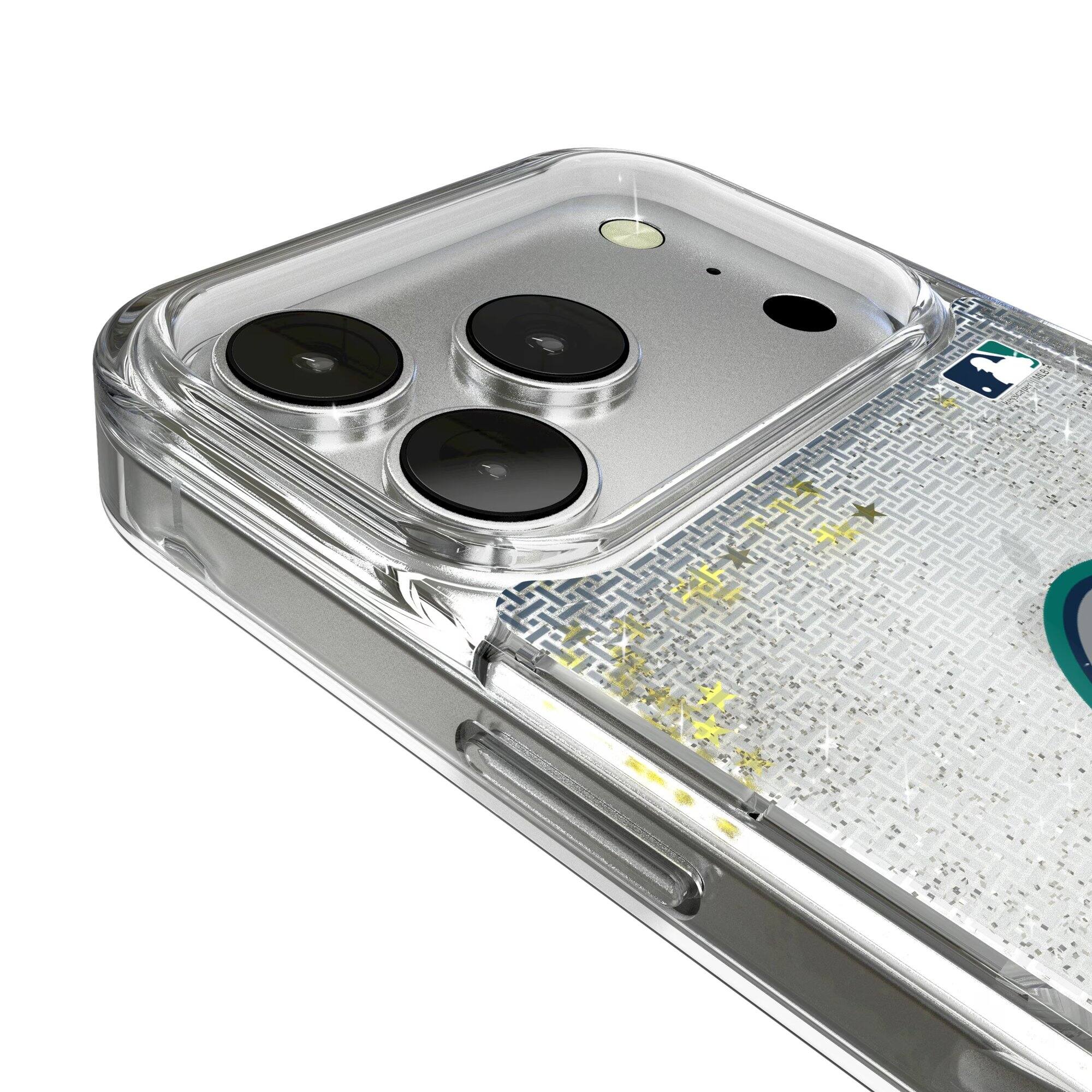 Alt View 2. Keyscaper - Seattle Mariners Linen Logo iPhone Glitter Case - 16 - Multicolor.