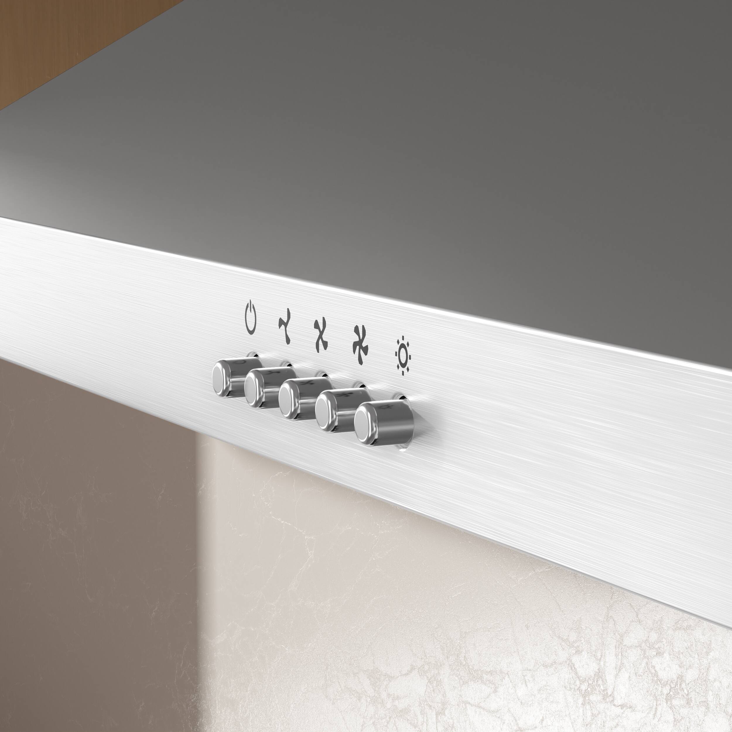 Alt View 1. Jeremy Cass - 24 in. Convertible Wall-Mounted Range Hood with 3-Speed Extraction - Stainless Steel.