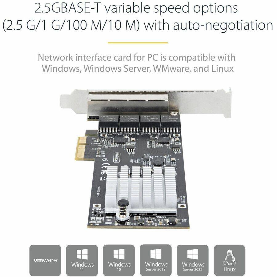 2.5GBASE-T variable speed options (2.5 G/1 G/100 M/10 M) with auto-negotiation

Network interface card for PC is compatible with Windows, Windows Server, VMware, and Linux

UDE L22H019-0 2136YT

UDE UDE UDE L2291019-0 L22H019C L221-1019-0 2130YT TWOETS

CERCA PN40225

189 so

XX
BAN
 
BRAS
89844
8888
C199

vmware
Windows 11
Windows Windows Windows 10 Server 2019 Server 2022
Linux