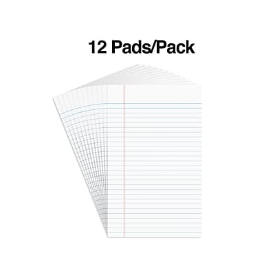 Alt View 1. Staples - Staples Notepads, 5" x 8", Narrow Ruled, White, 50 Sheets/Pad, Dozen Pads/Pack (ST57330) - White.