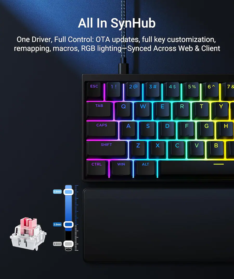 Chronos Computer Keyboard Syntech Chronos G68HE Hall Effect Rapid Trigger Keyboard, 65% Magnetic ...