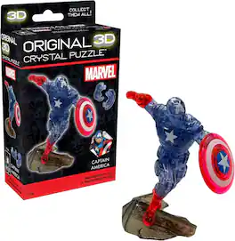 PopMarket - BEPUZZLED - Marvel - Captain America 3D Crystal puzzle - COLLECTIBLES - Multicolor