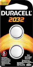 Front. Duracell - DL CR2032 Batteries (2-Pack) - Silver.