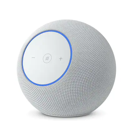 Front. Amazon - Amazon Echo Studio (newest model) our best Echo Studio yet, immersive spatial audio and Dolby Atmos, designed for Alexa+ - Glacier White.