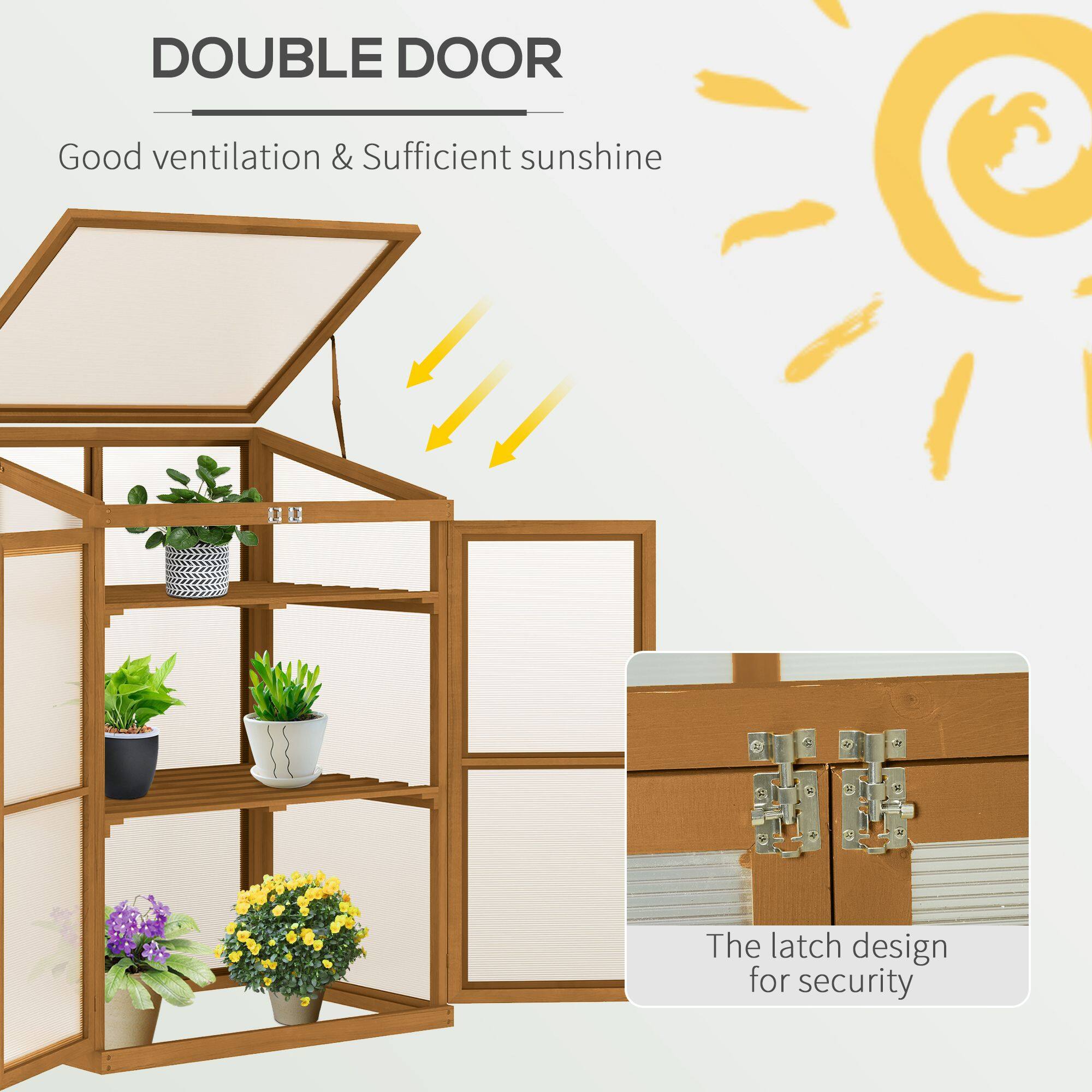 DOUBLE DOOR
Good ventilation & Sufficient sunshine
The latch design for security