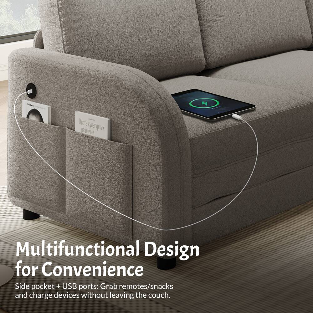 Multifunctional Design for Convenience

Side pocket + USB ports: Grab remotes/snacks and charge devices without leaving the couch.