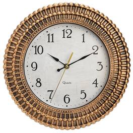 Dazzed Corner - 12 Inch Battery Operated Wall Clock,Silent Non-Ticking Retro Wall Clocks - Bronze
