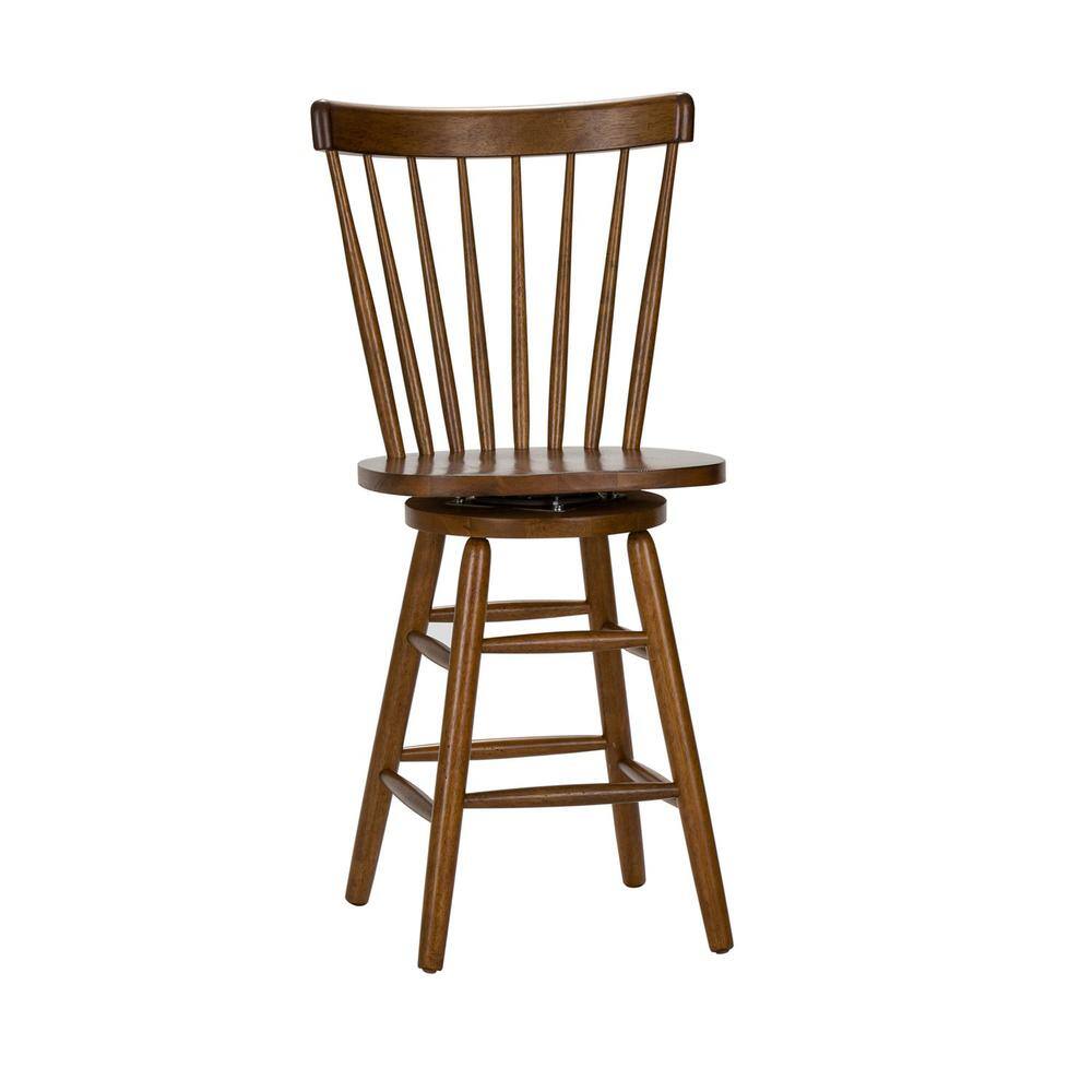 Back. Liberty Furniture Industries - Creations 24 Inch Swivel Counter Chair - Tobacco in Various - Brown.