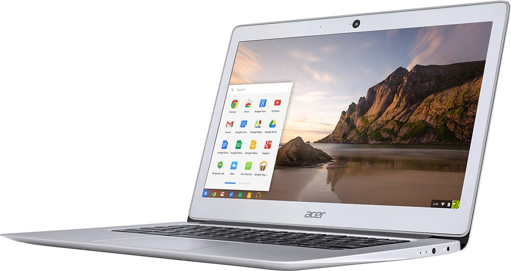 Alt View 11. Acer - 14" Chromebook - Intel Celeron - 4GB Memory - 32GB eMMC Flash Memory - Sparkly silver.