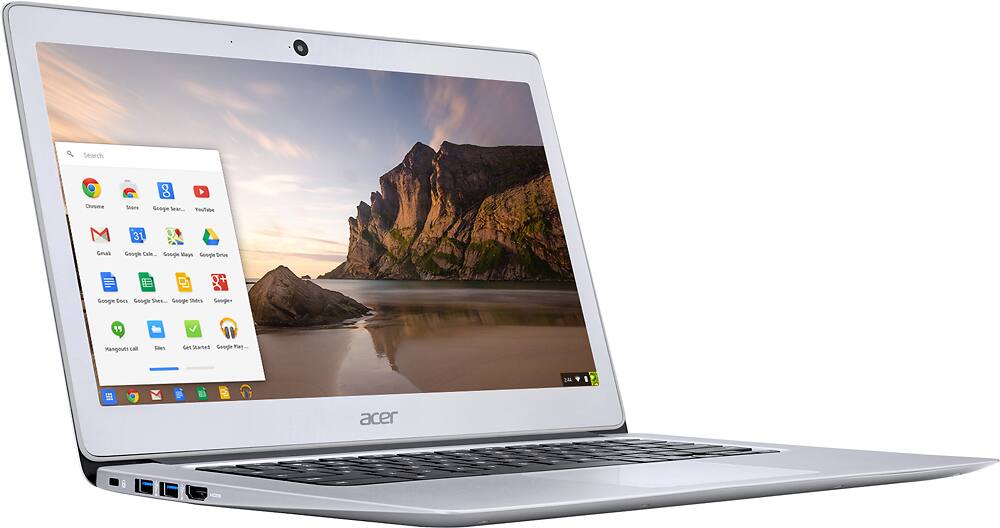 Alt View 4. Acer - 14" Chromebook - Intel Celeron - 4GB Memory - 32GB eMMC Flash Memory - Sparkly silver.
